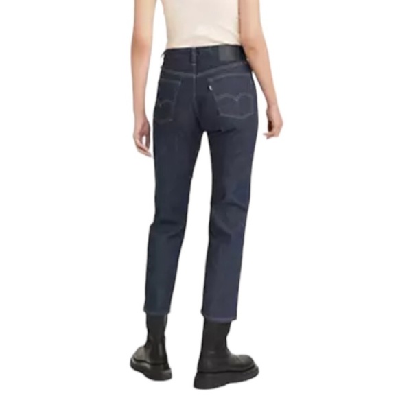 Levi's Made & Crafted 501 Original Cropped Women’s Jeans in Raw Indigo Dark Wash - Picture 12 of 12